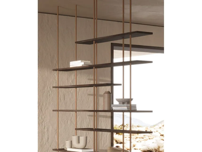 Libreria sospesa in legno e metallo Random Suspended di Nature Design