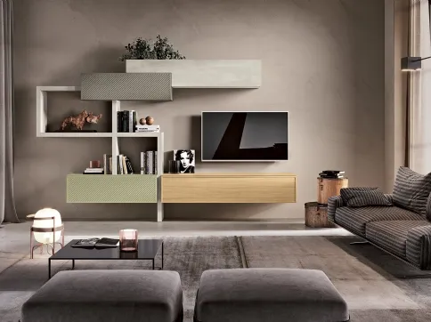 Parete Attrezzata 36Home 7005 in laccato e melaminico di 2B Italia