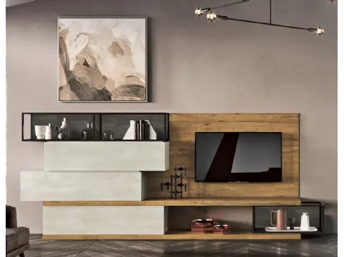 Parete Attrezzata 36Home 7009 finitura effetto legno di 2B Italia