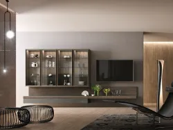Parete Attrezzata sospesa in melaminico con vetrine Club36 Elite 5006 di 2B Italia