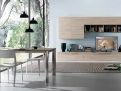 Parete Attrezzata in melaminico olmo light Spot Irma 01di S75
