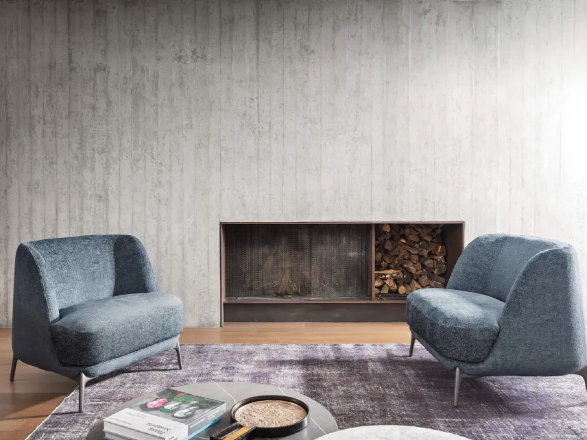 Poltroncina Velvet in tessuto di Novamobili