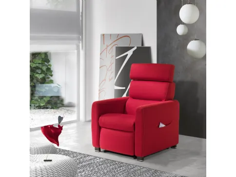 Poltrona Relax Lift Lila in tessuto con tasche laterali de Il Benessere