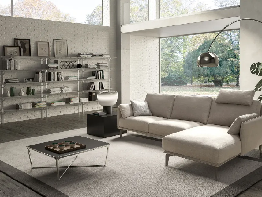 Divano moderno in tessuto con penisola Living Minimal di Samoa