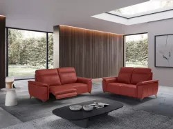 Divano relax lineare in pelle Minerva di Sofangel