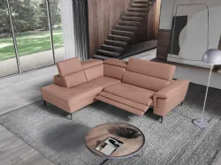 Divano relax angolare in pelle Ulisse di Sofangel