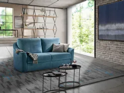 Divano Letto lineare in tessuto imbottito Valencia Il Benessere