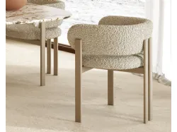 Sedia con braccioli in tessuto Bay Metal Armchair di Nature Design
