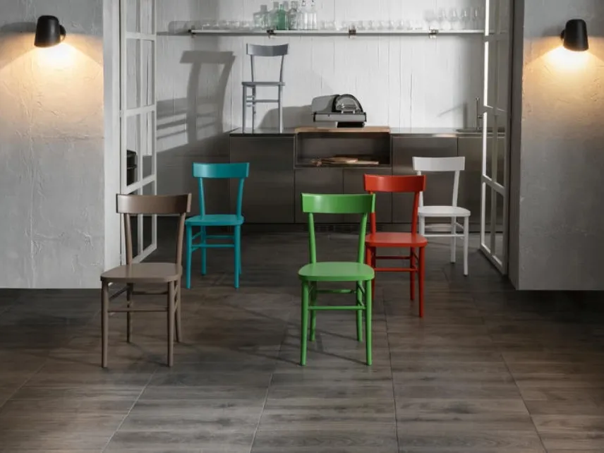 Sedia in legno laccato in vari colori Brera di Stones