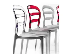 Sedia moderna in plastica fissa Deja Vù di La Segggiola