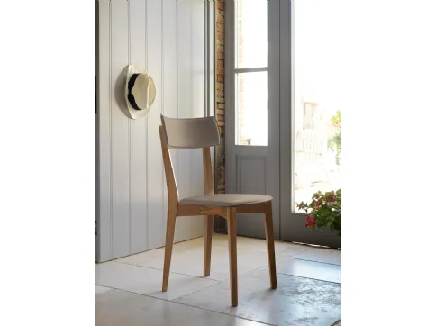 Sedia Ginger S132 in cuoio con struttura in Frassino di Friulsedie