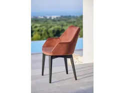 Sedia Janis S165 in velluto con gambe in Frassino di Friulsedie