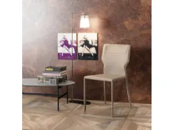 Sedia Kim rivestita in similcuoio di Stones
