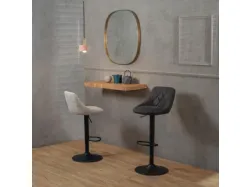 Sgabello in microfibra imbottita e struttura in metallo verniciato Max di Stones