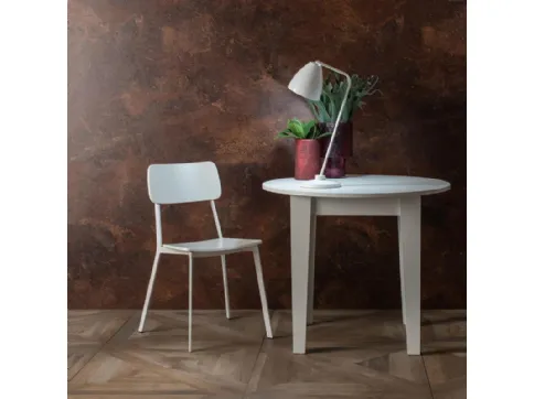 Sedia Woody in legno laccato bianco e metallo di Stones