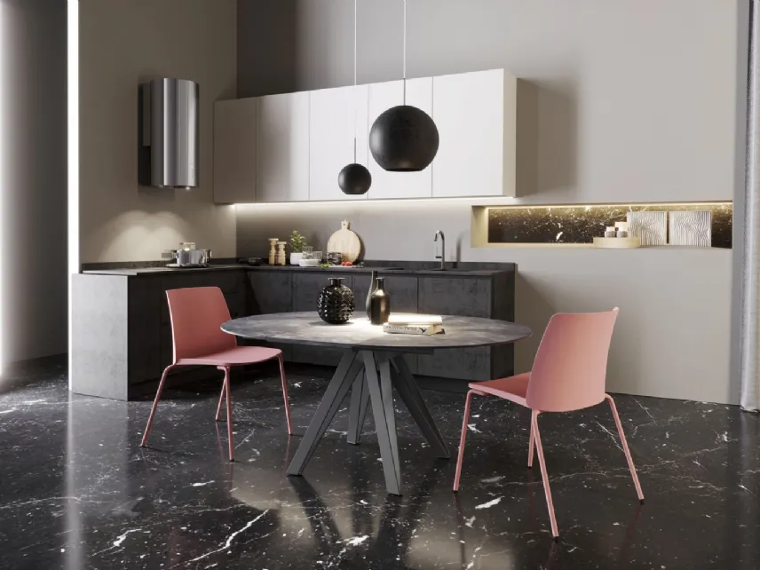 Tavolo Apple in ceramica ossido nero di Zamagna