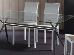 Tavolo in vetro fisso di design Atene di La Seggiola