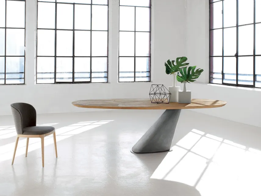 Tavolo di design con base in cemento Cone Crete di Nature Design
