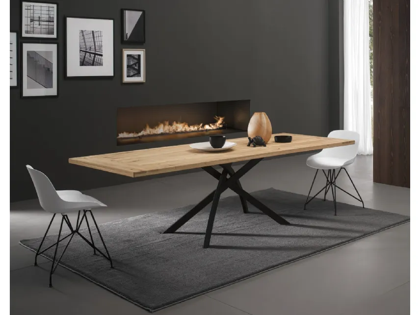 Tavolo T1216FMAG Twist 200 in legno massello di Zamagna