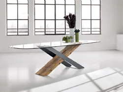 Tavolo con piano in vetro X di Nature Design