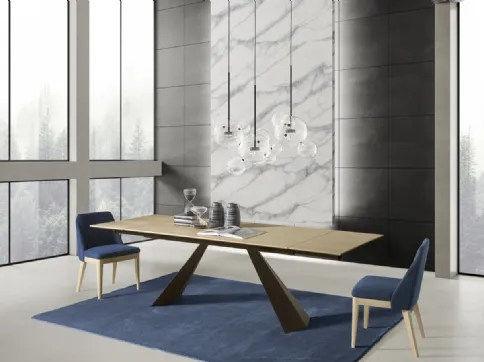 Tavolo T1334A Coast 180 in legno impiallacciato di Zamagna