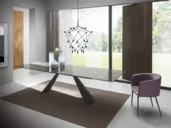 Tavolo T1335A Coast 200 in ceramica lucida di Zamagna