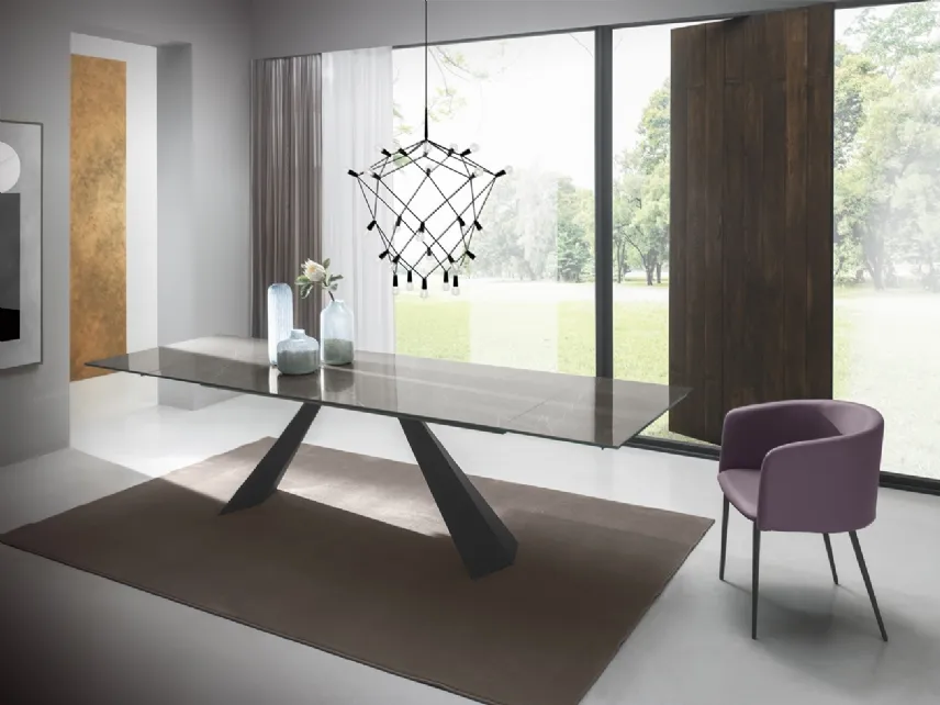 Tavolo T1335A Coast 200 in ceramica lucida di Zamagna
