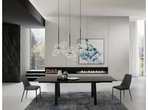 Tavolo T1358A Sand 180 in ceramica nero lucido di Zamagna