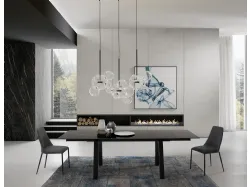 Tavolo T1358A Sand 180 in ceramica nero lucido di Zamagna