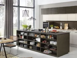 Cucina Design Artwood Rovere Fiammato e Sahara Matt di Nolte