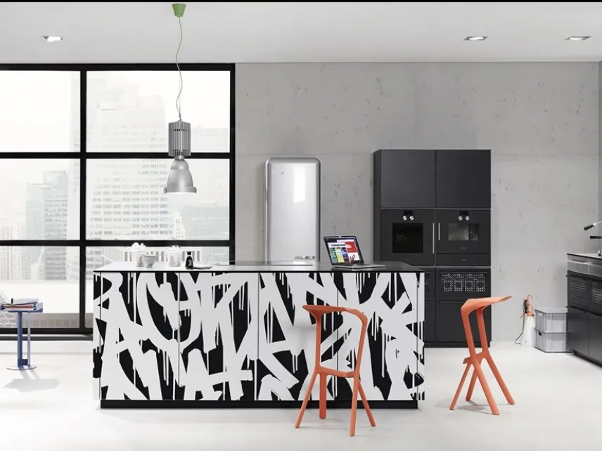 Cucina Design Neo Loft con Top Nero PRO di Nolte