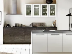 Cucina Moderna Artwood Rovere Fiammato e Bianco Opaco di Nolte