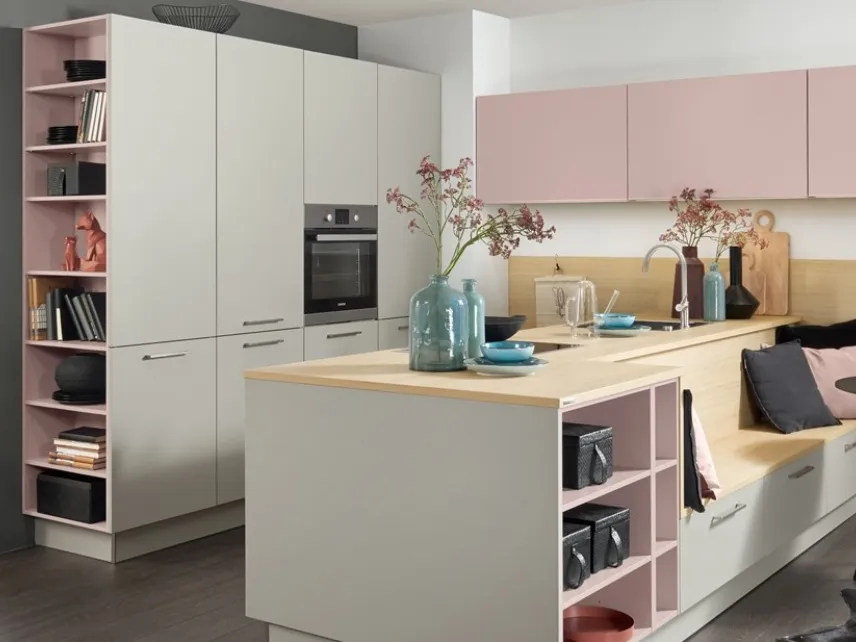 Cucina Moderna Manhattan Uni Grigio Platino e Lavanda di Nolte