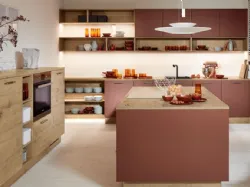 Cucina Moderna Manhattan Uni Rosso Henné e Leccio di Nolte