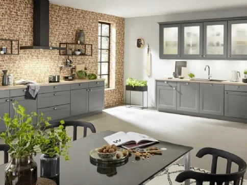 Cucina Moderna ad angolo Windsor Lack Grigio Quarzo di Nolte