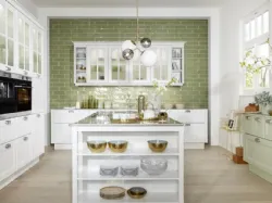Cucina Shabby Chic Windsor-Lack-Bianco-ed-Avocado Nolte
