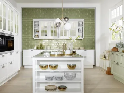 Cucina Shabby Chic Windsor Lack Bianco e Rosso Henné di Nolte