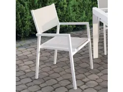 Sedia Alluminia Chair in tessuto textilene tortora di La Seggiola