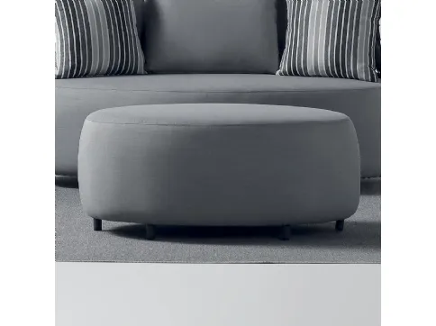 Pouf Cobb Tavolino in tessuto per esterno grigio con struttura in alluminio di La Seggiola
