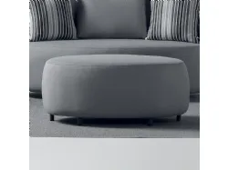 Pouf tavolino Cobb in tessuto per esterno grigio con struttura in alluminio di La Seggiola