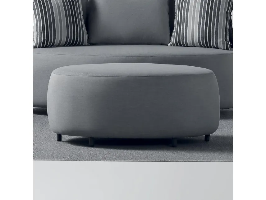 Pouf Cobb Tavolino in tessuto per esterno grigio con struttura in alluminio di La Seggiola