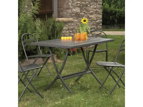 Tavolo da giardino Folding Table in acciaio zincato di La Seggiola