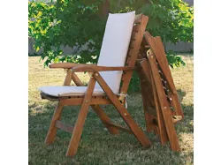 Poltrona Teak pieghevole in legno massello di teak indonesiano con finitura olio naturale di La Seggiola