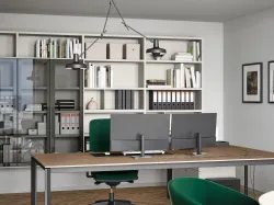 Mobile Ufficio Libreria sospesa 2B in melaminico e vetro di Cinquanta3